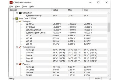 Tải xuống HWMonitor